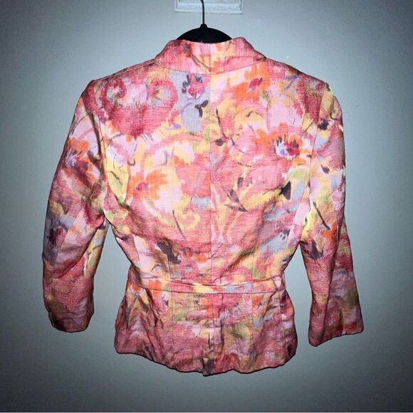 Banana Republic Floral Watercolor Blazer Jacket - Sz 2 - Picture 4 of 13